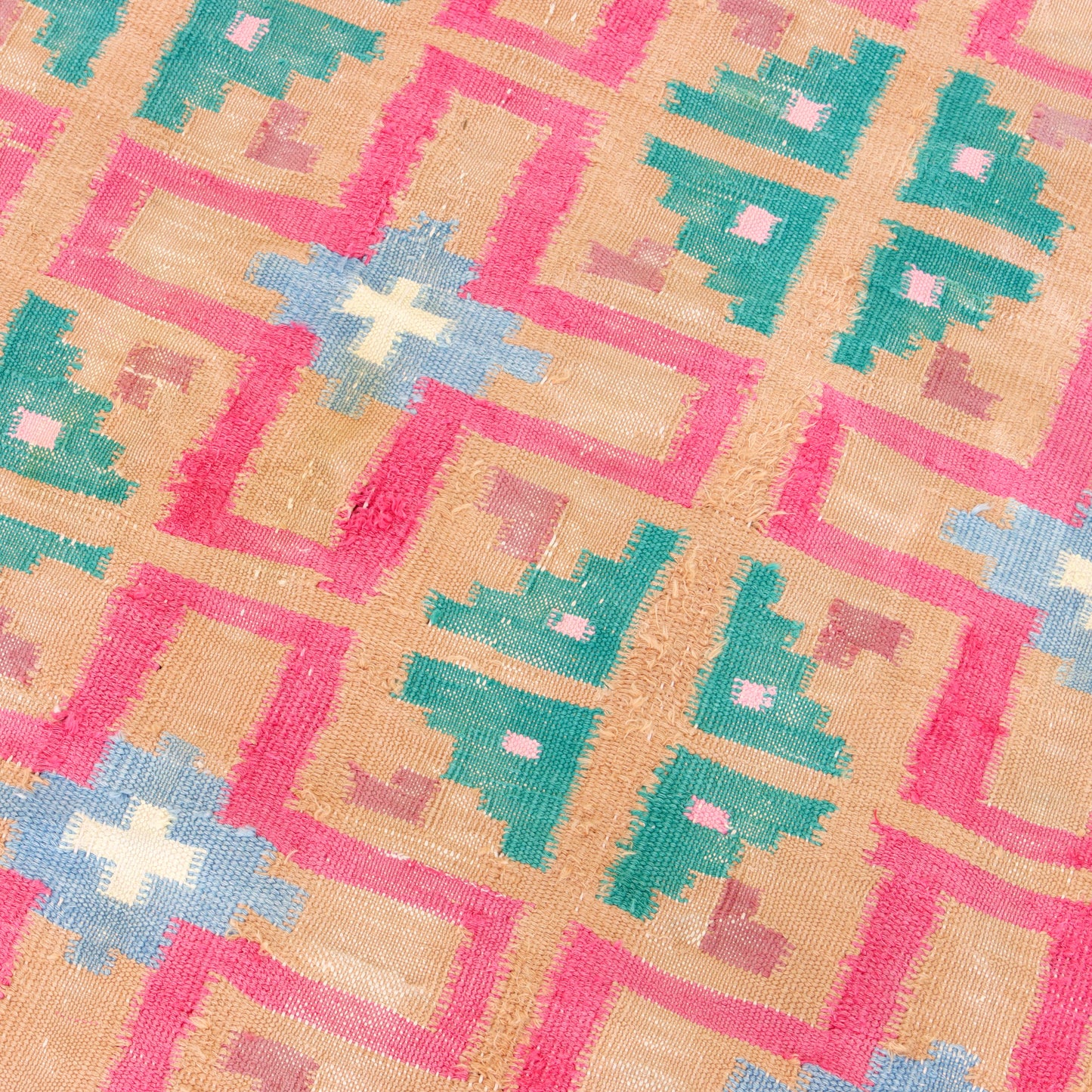 Large Vintage Flat Weave Rug