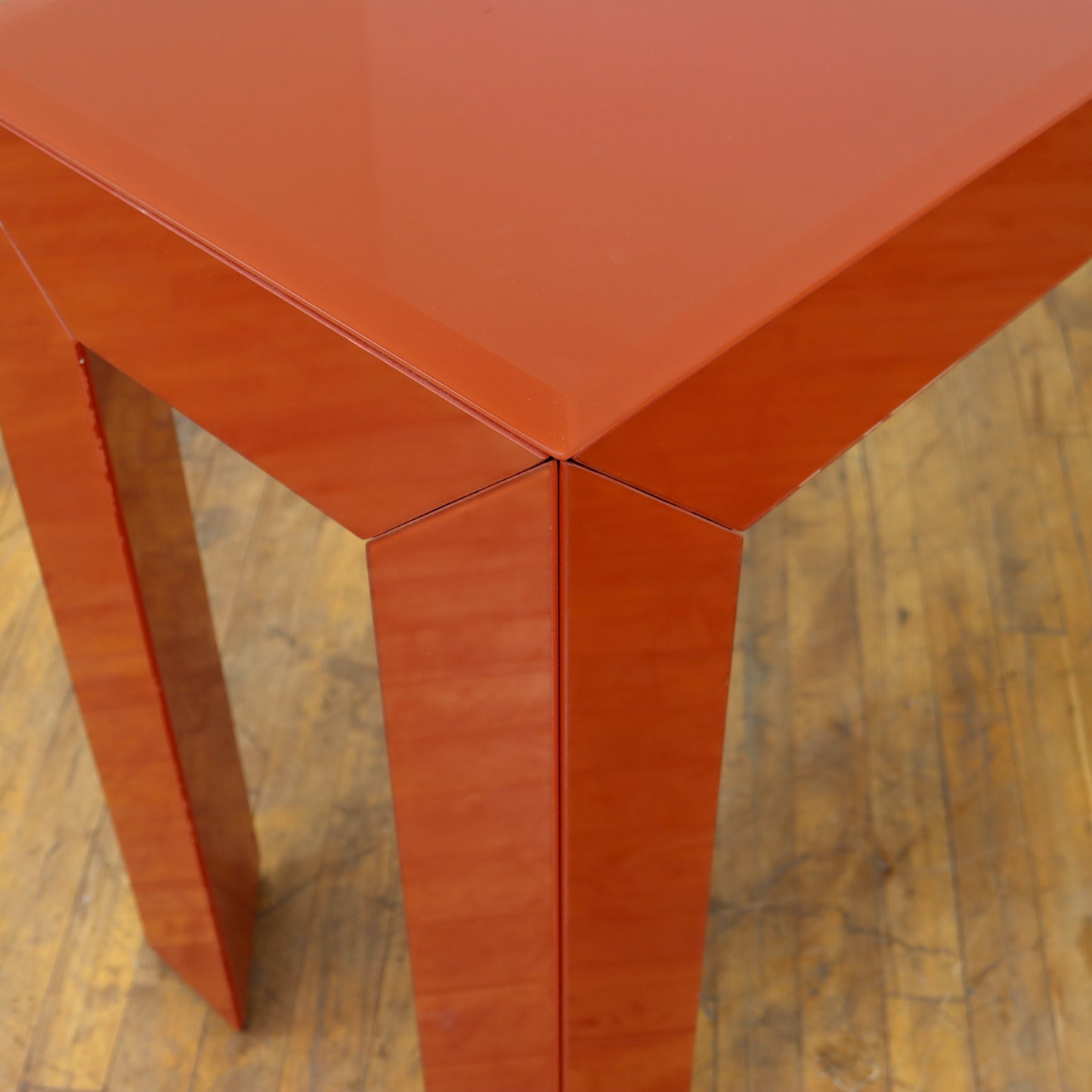 Vintage Orange Glass Console Table