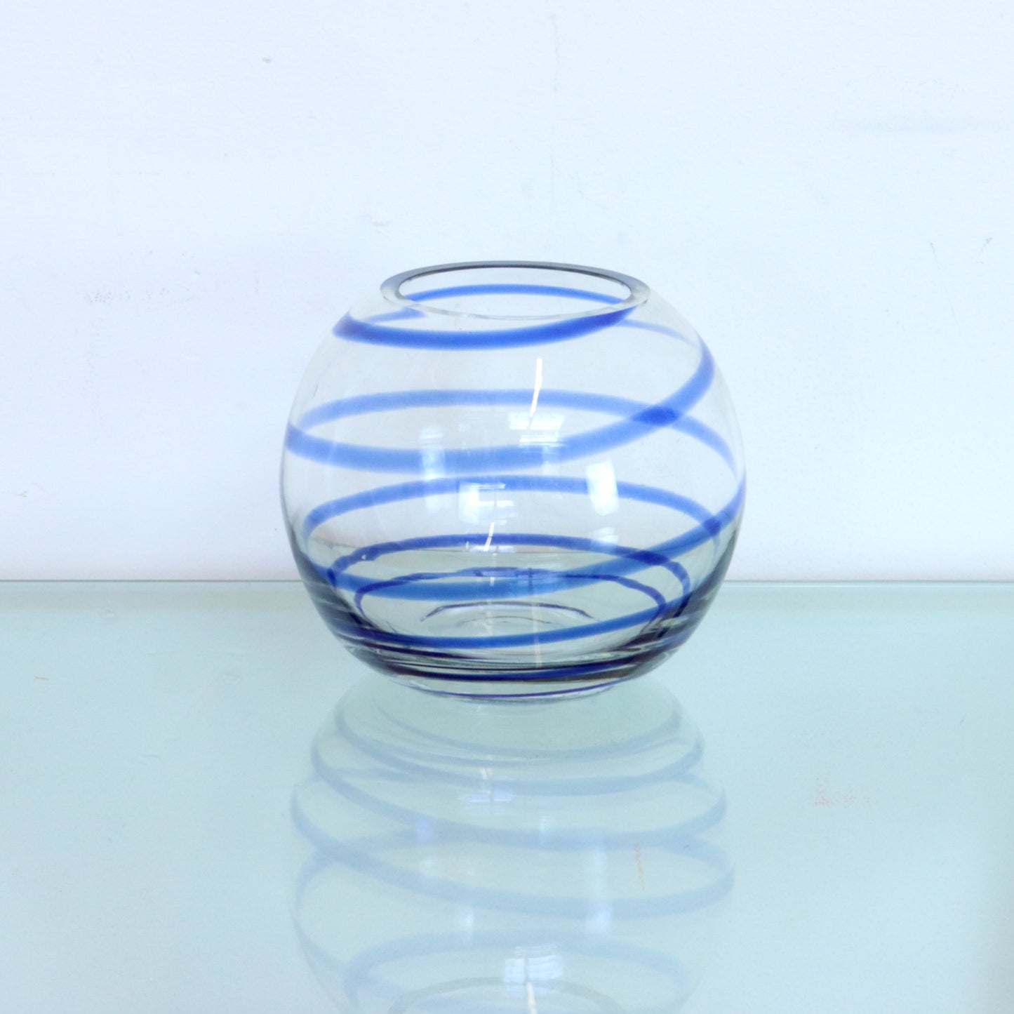 Blue Swirl Glass Vase