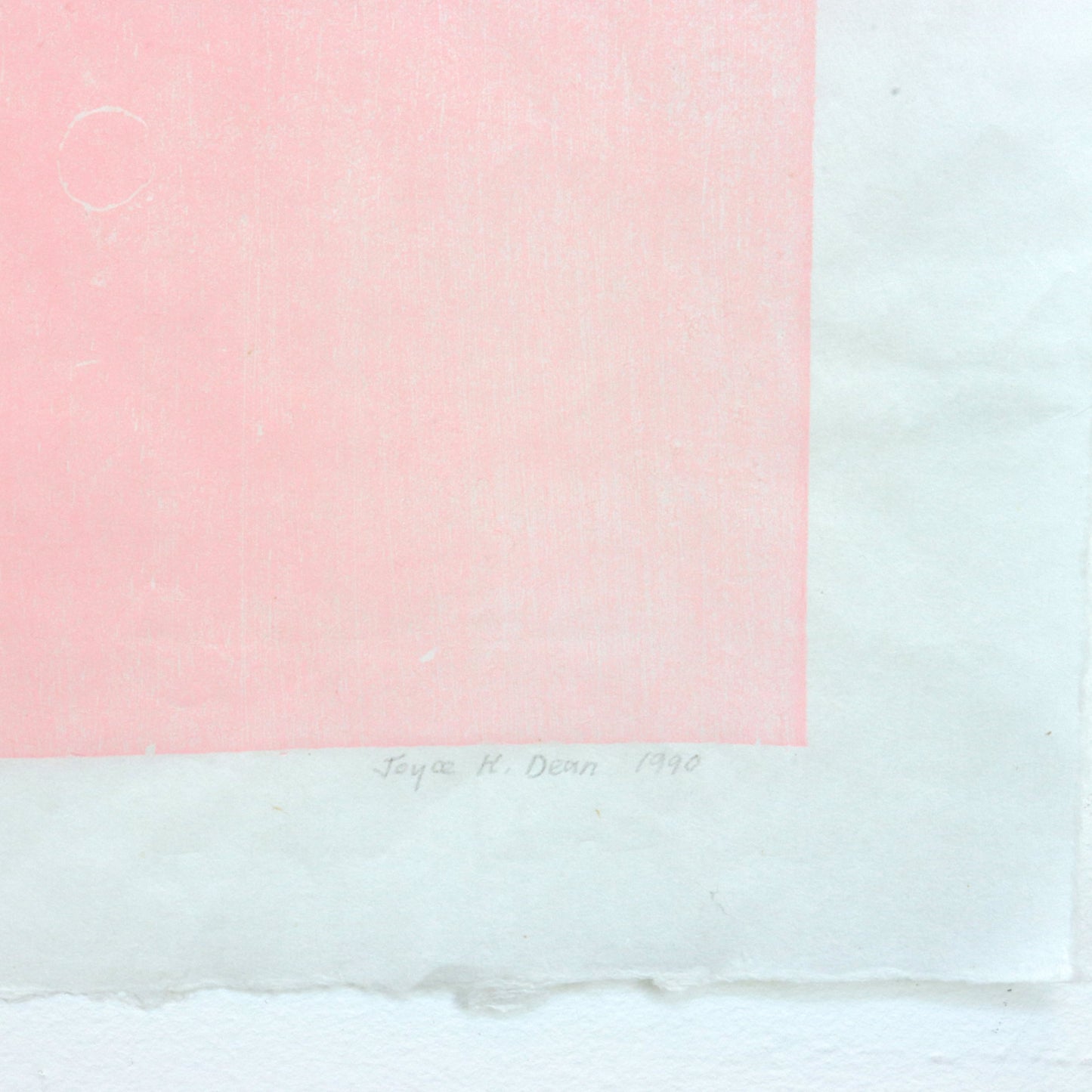 1990 Pink Relief Print by Joyce Dean