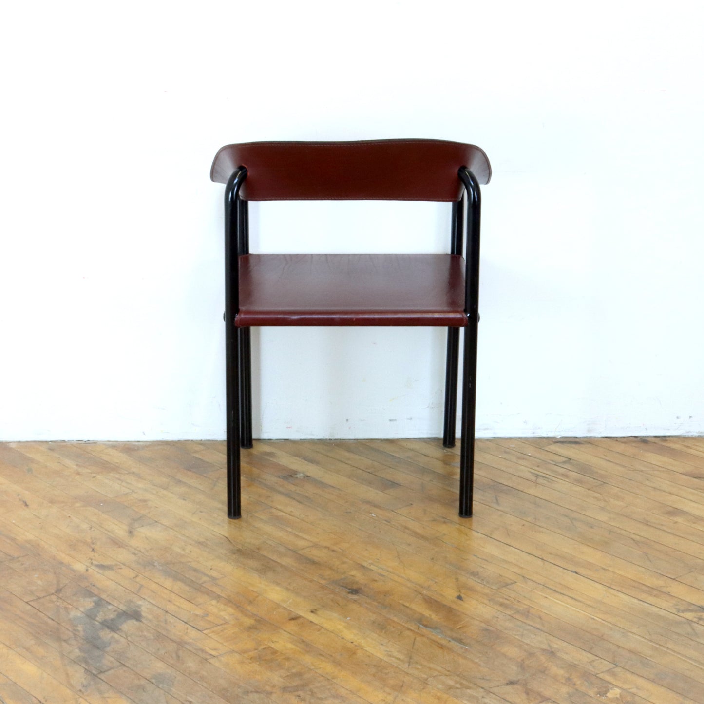 Vintage Postmodern Leather Sling Chair