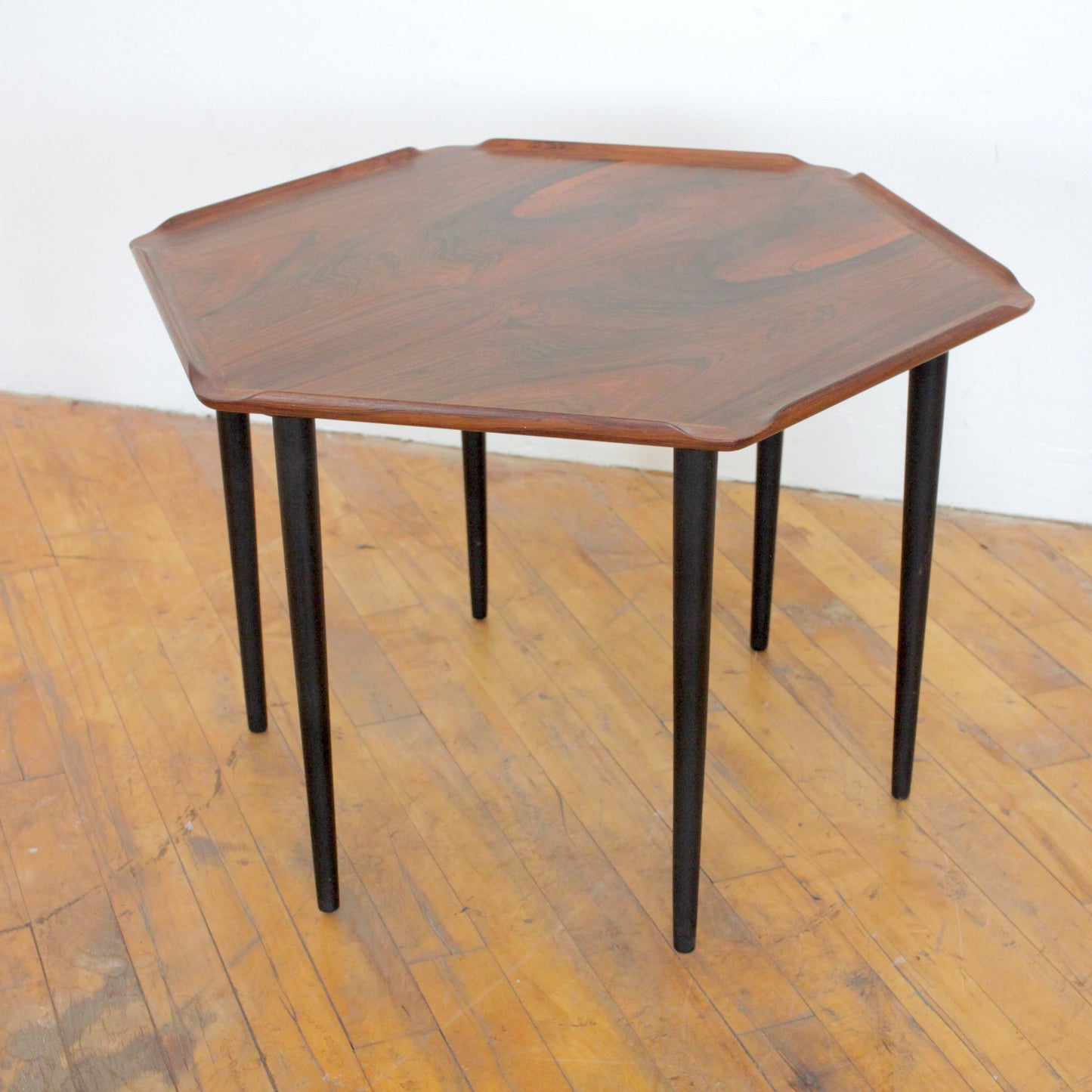 1960s Poul Jensen Hexagonal Rosewood Side Table