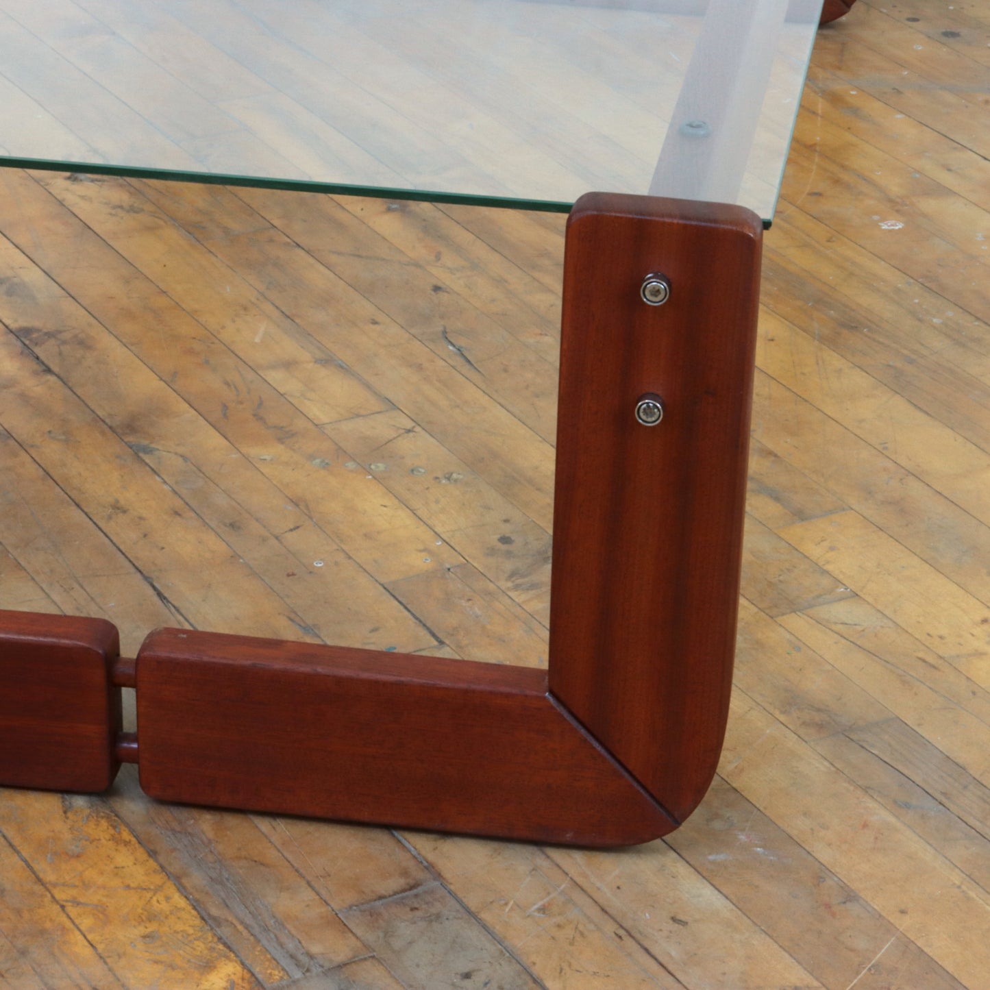 1970s Percival Lafer Rosewood and Glass Coffee Table