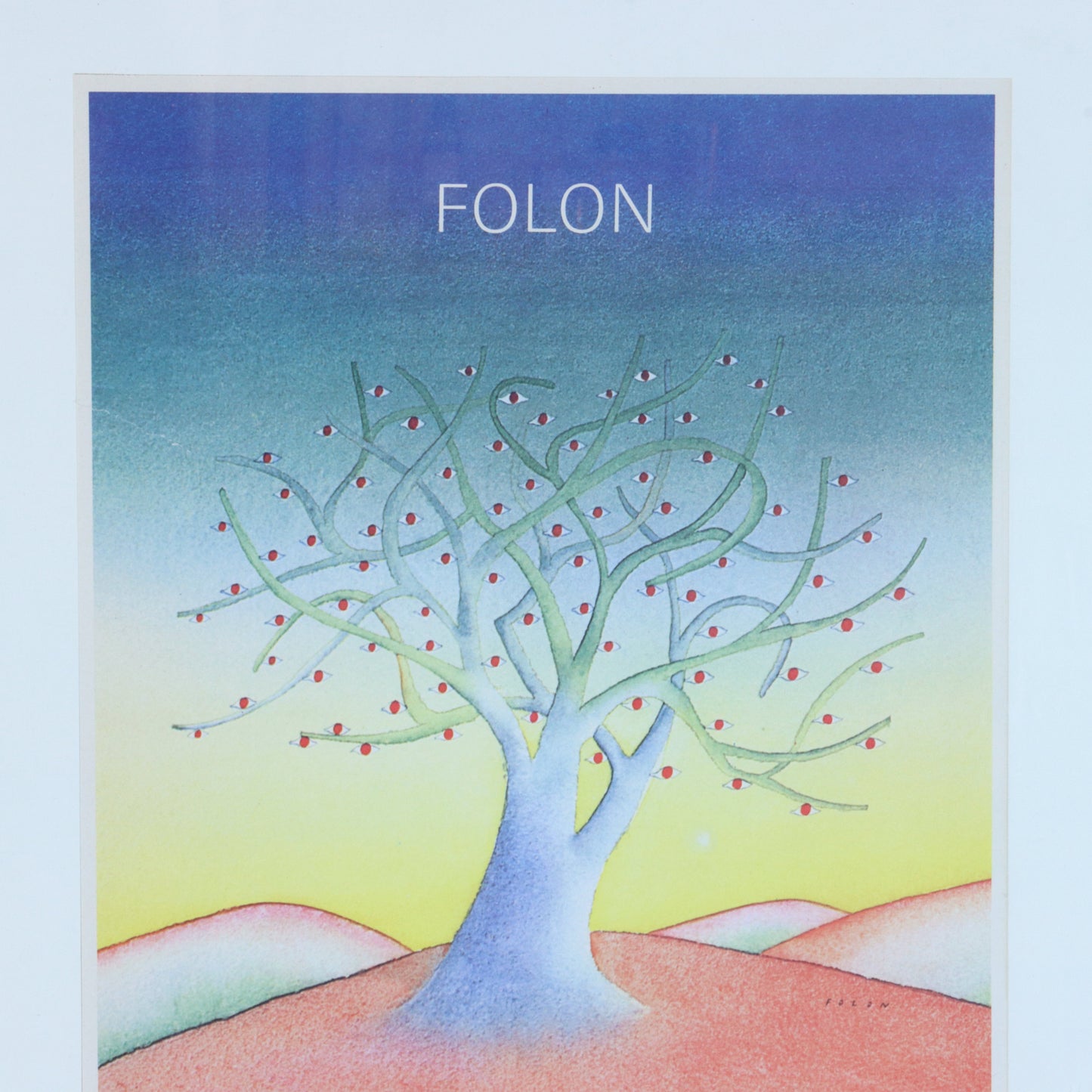 Vintage Jean-Michel Folon Poster, Framed