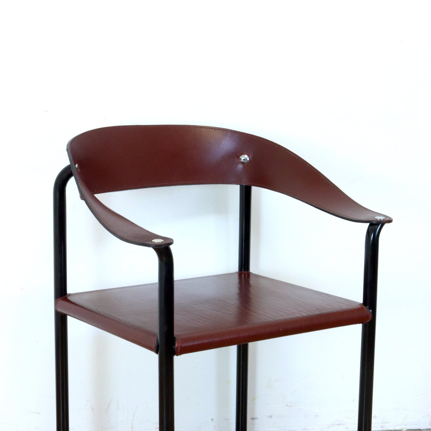 Vintage Postmodern Leather Sling Chair