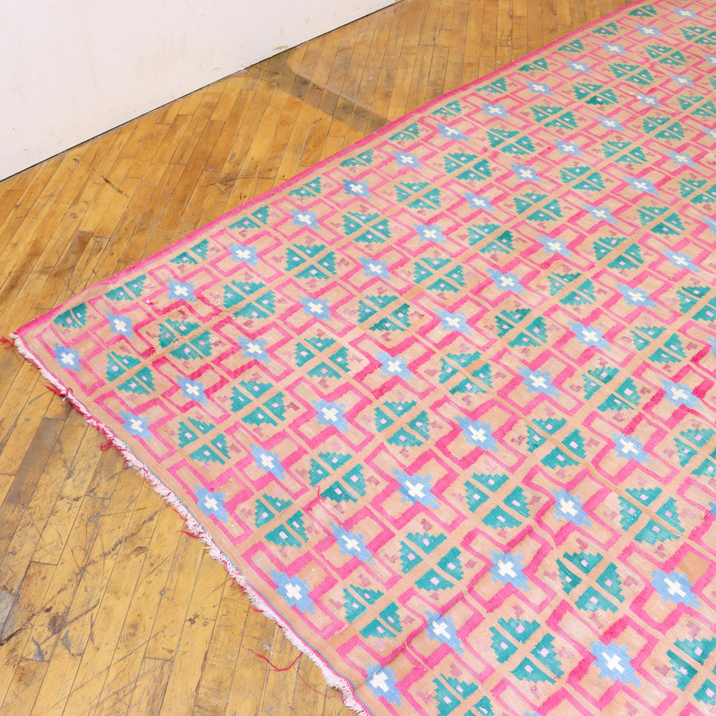 Large Vintage Flat Weave Rug