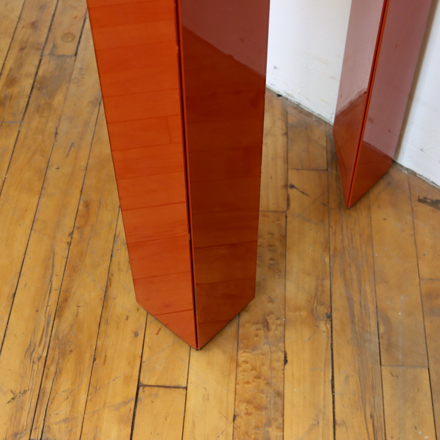 Vintage Orange Glass Console Table