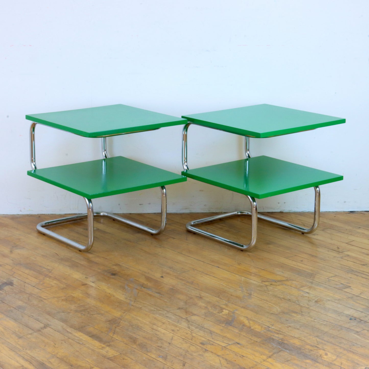 Pair of Bauhaus Style Tables After Hynek Gottwald