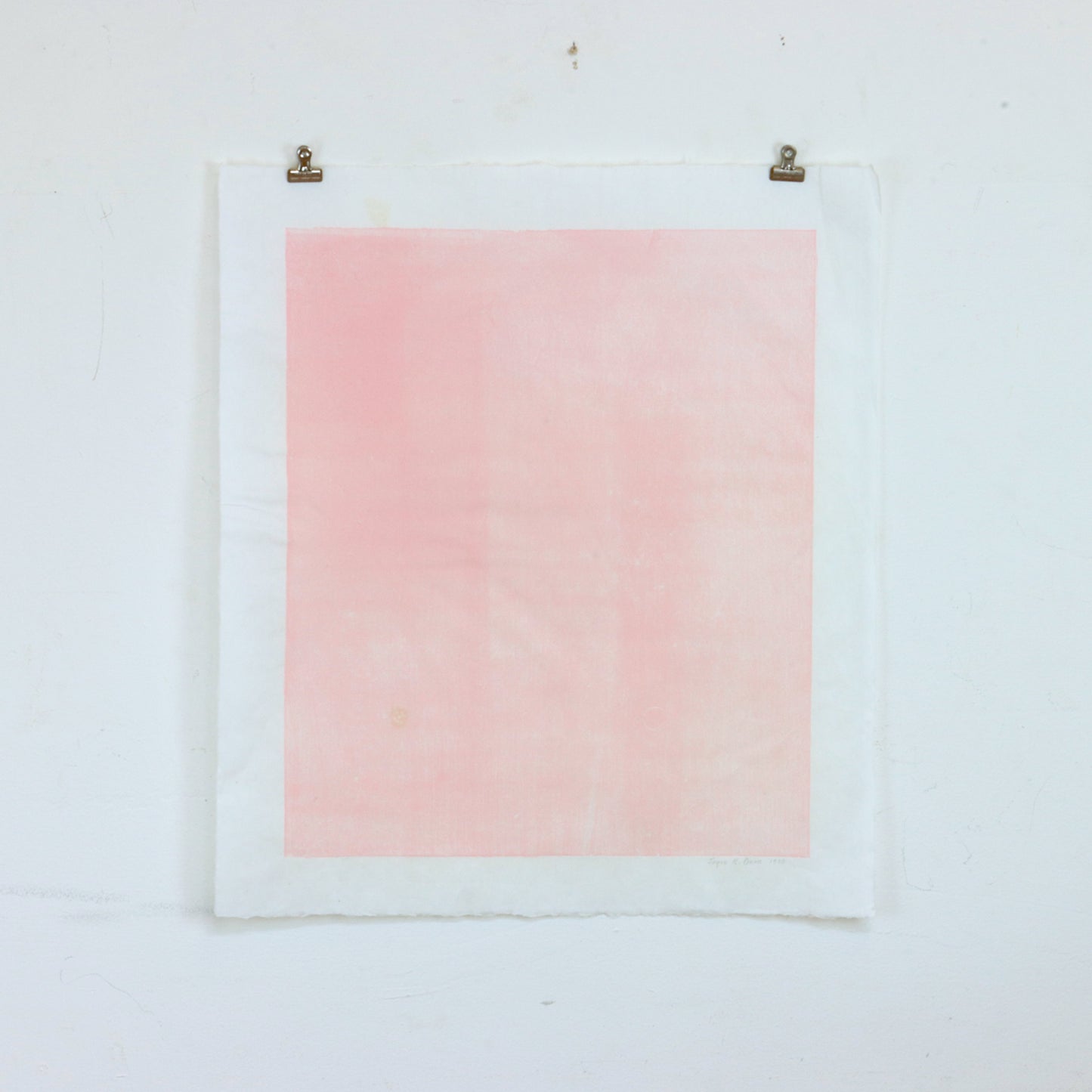 1990 Pink Relief Print by Joyce Dean