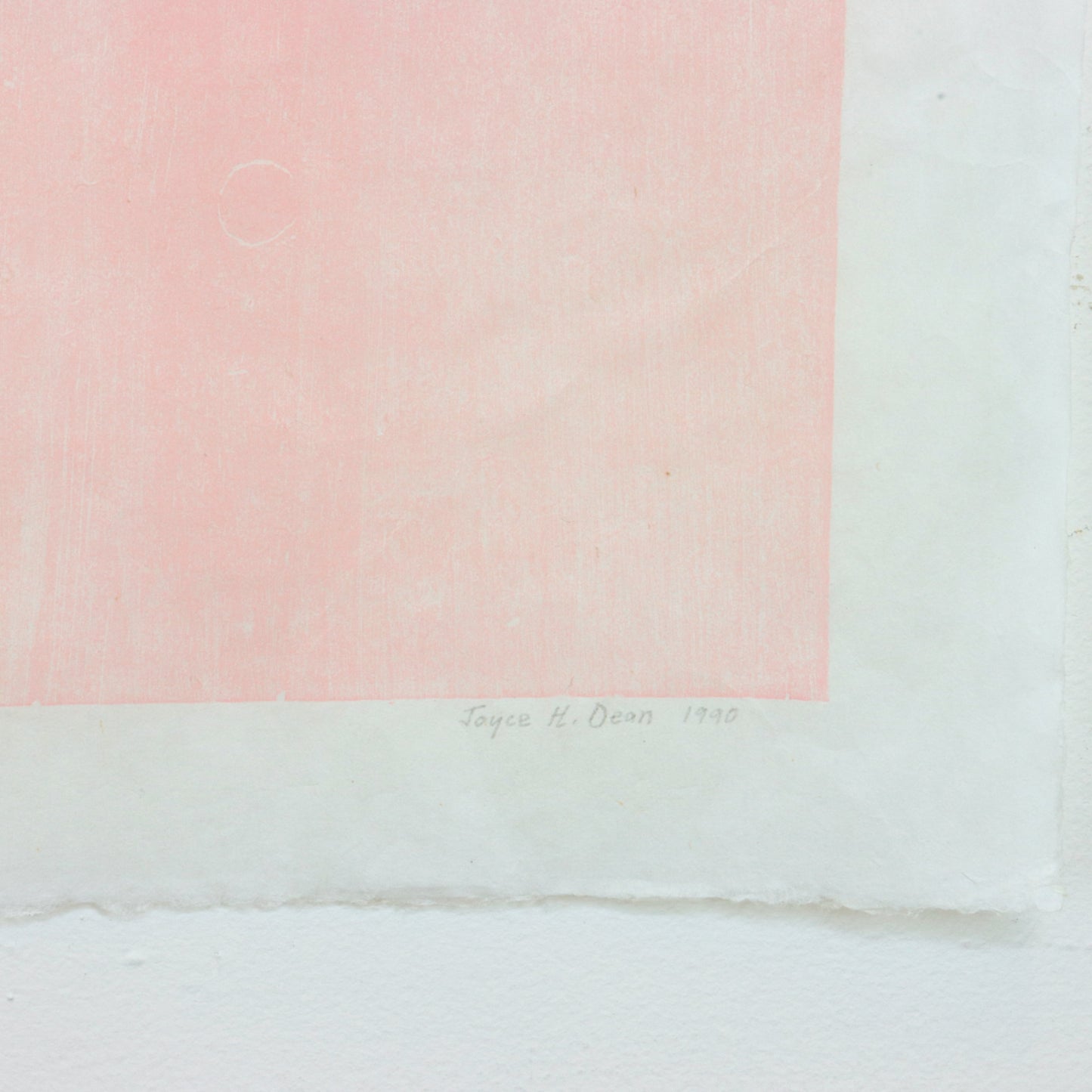 1990 Pink Relief Print by Joyce Dean