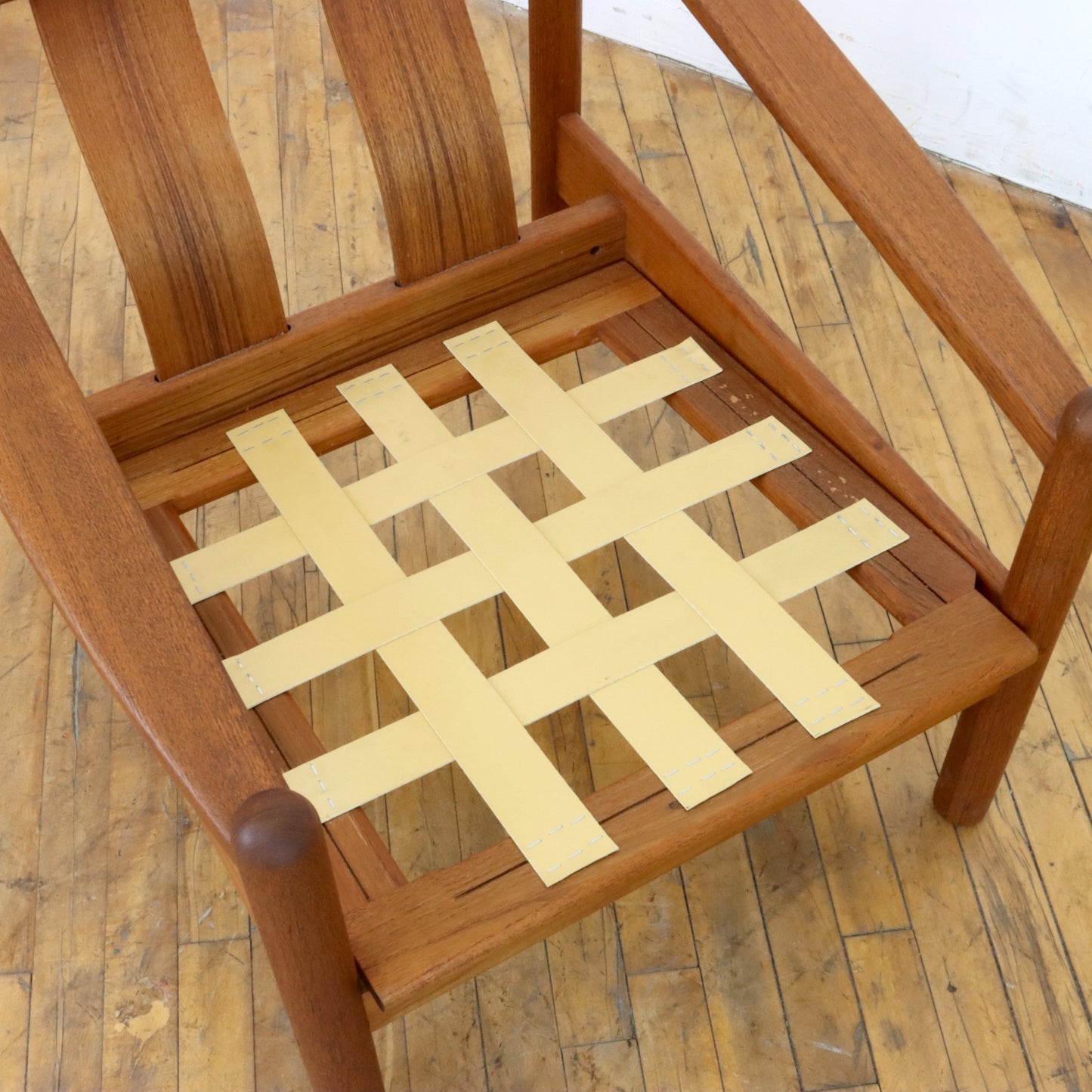 1970s Domino Møbler Teak and Leather Lounge Chair
