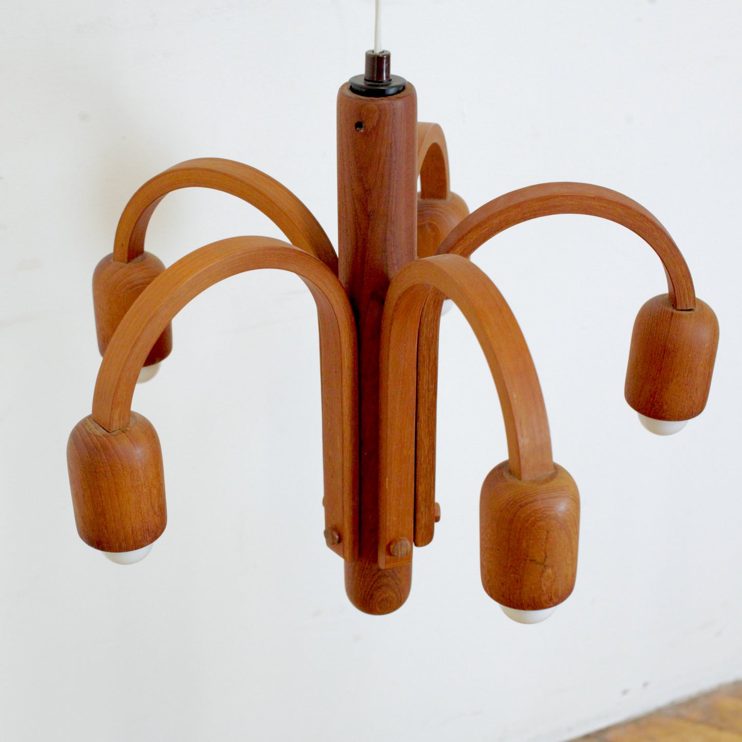 1970s Domus Teak Chandelier