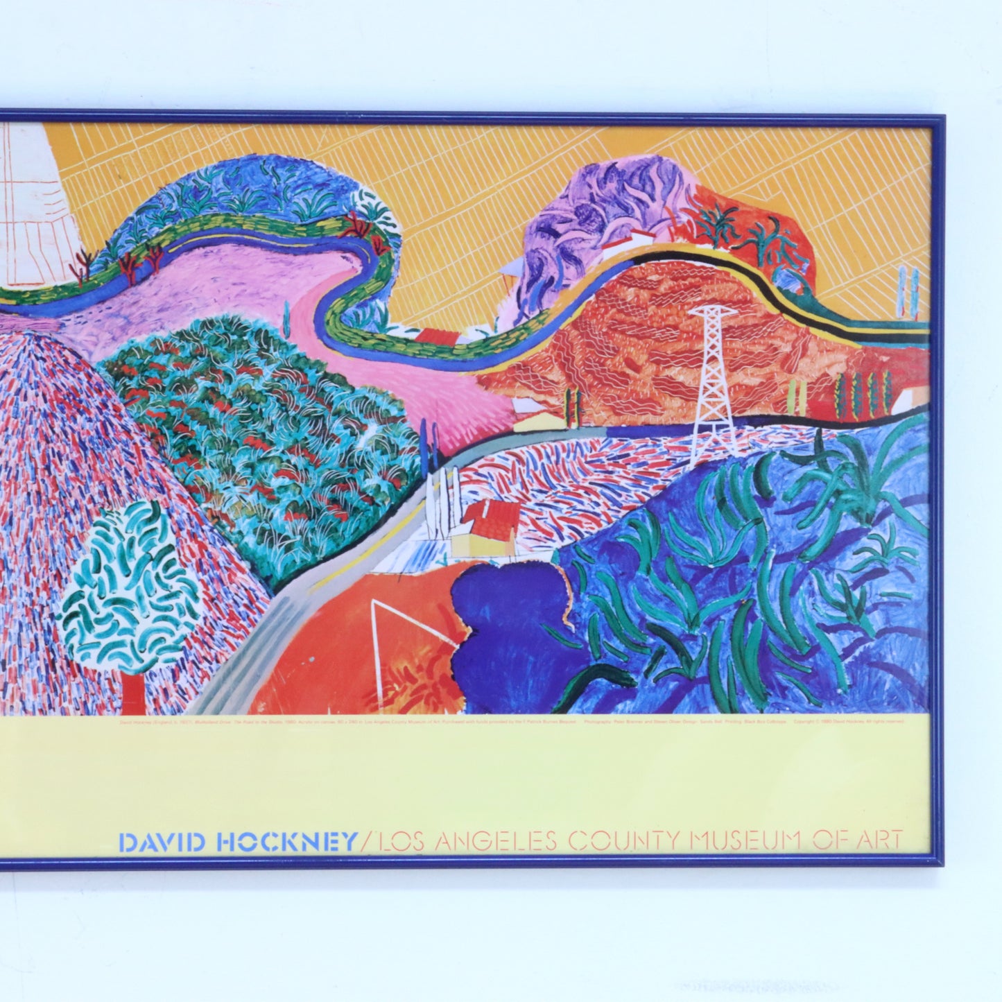 1980 David Hockney "Mulholland Drive: The Road to the Studio" Poster