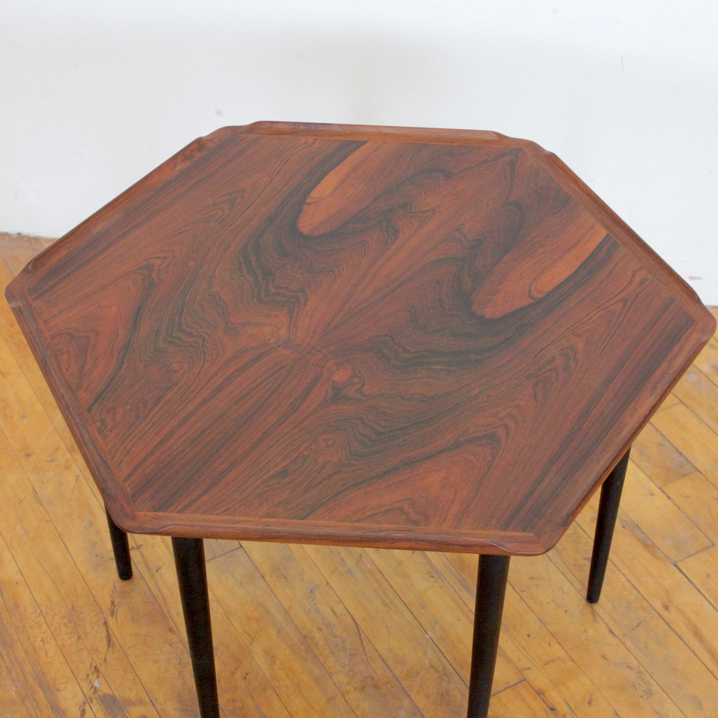 1960s Poul Jensen Hexagonal Rosewood Side Table