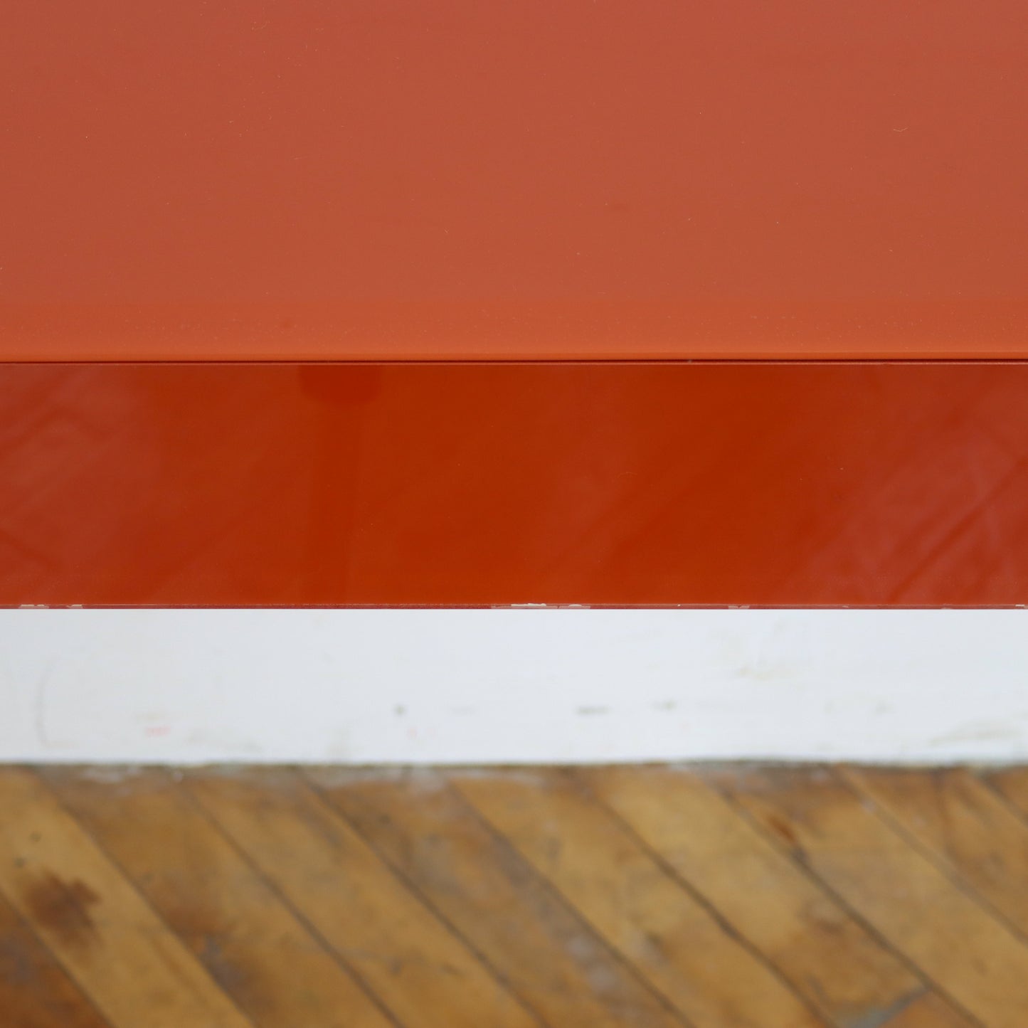 Vintage Orange Glass Console Table
