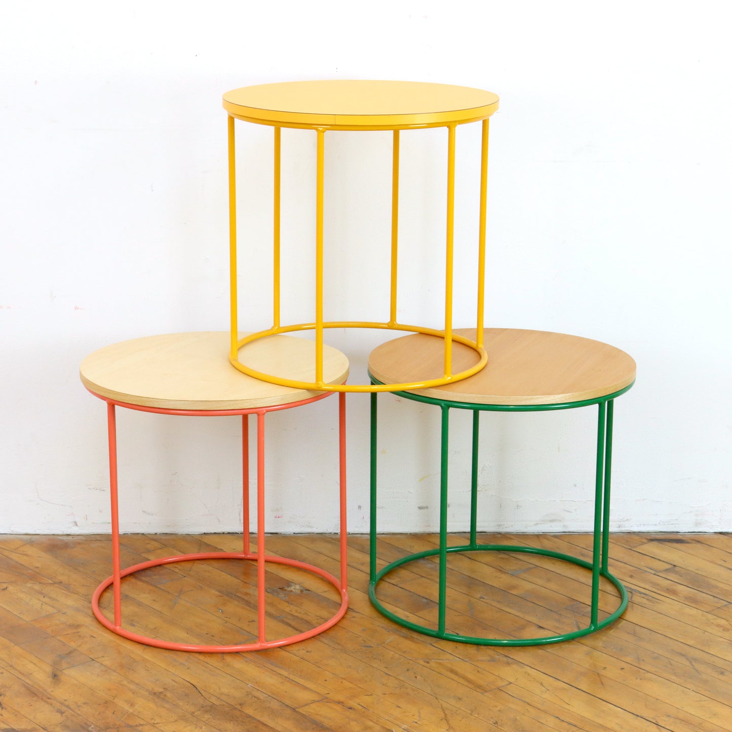 Green Wire Frame Stool or Side Table