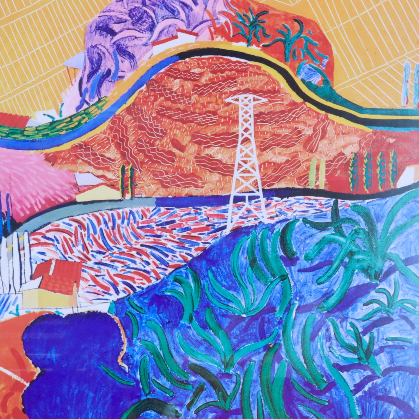 1980 David Hockney "Mulholland Drive: The Road to the Studio" Poster