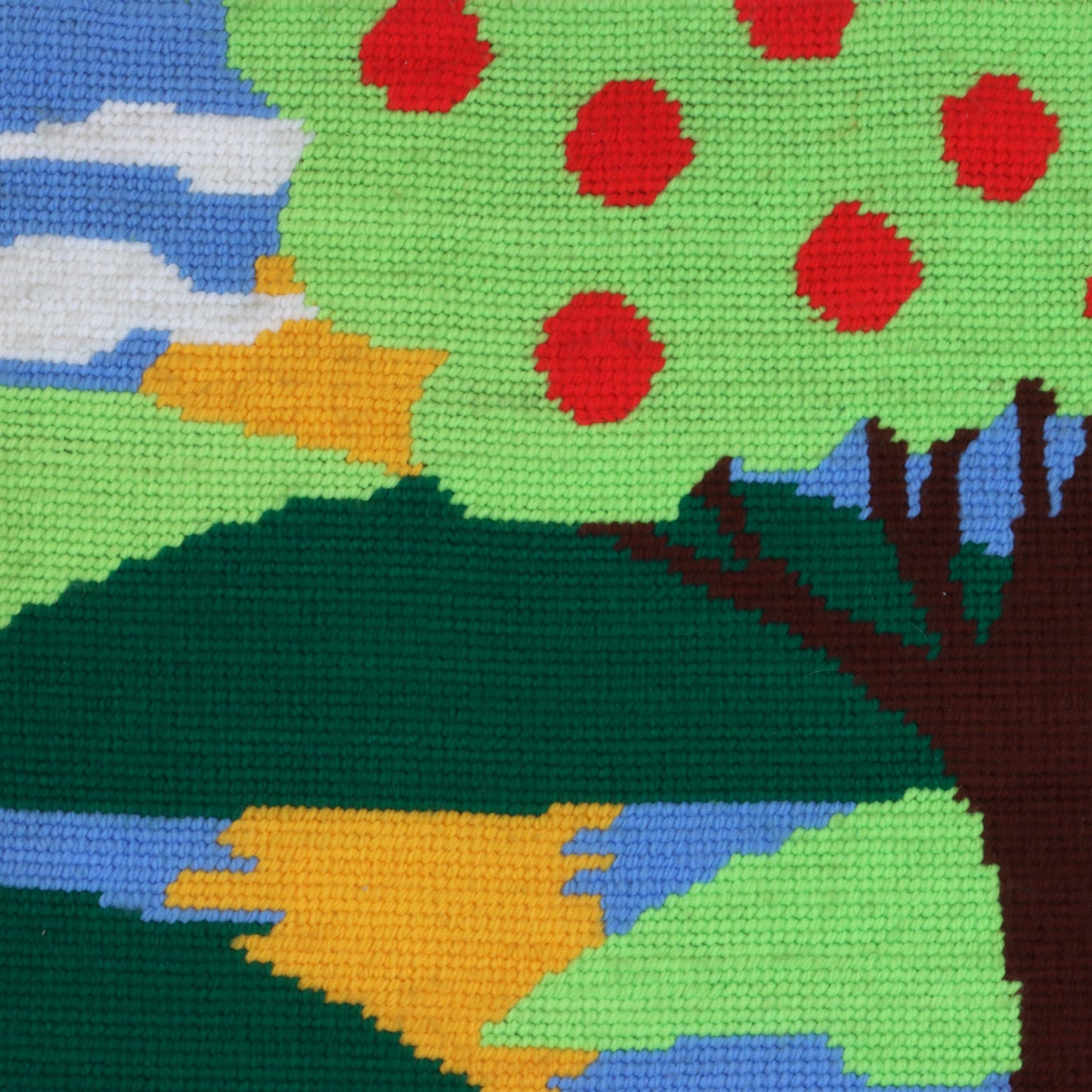 Vintage Needlepoint Landscape