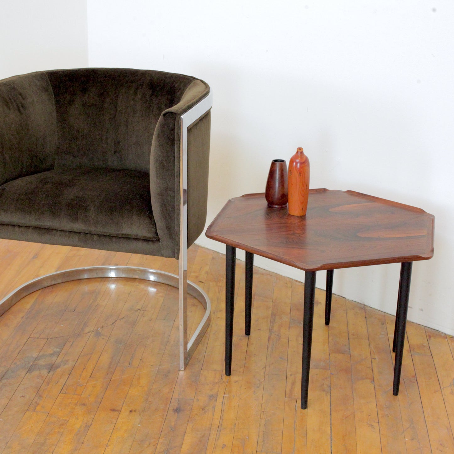 1960s Poul Jensen Hexagonal Rosewood Side Table