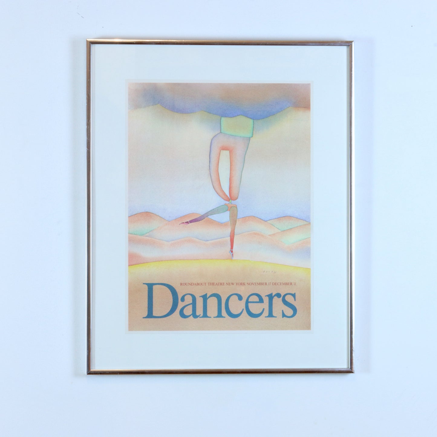 Vintage Jean-Michel Folon Poster, Framed