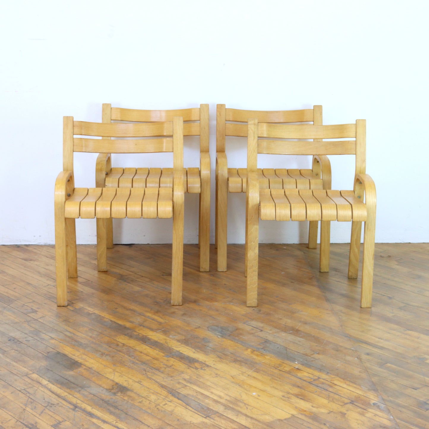 Unusual Vintage Molded Plywood Dining Chairs