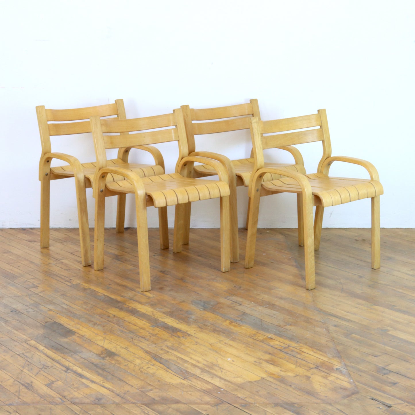 Unusual Vintage Molded Plywood Dining Chairs