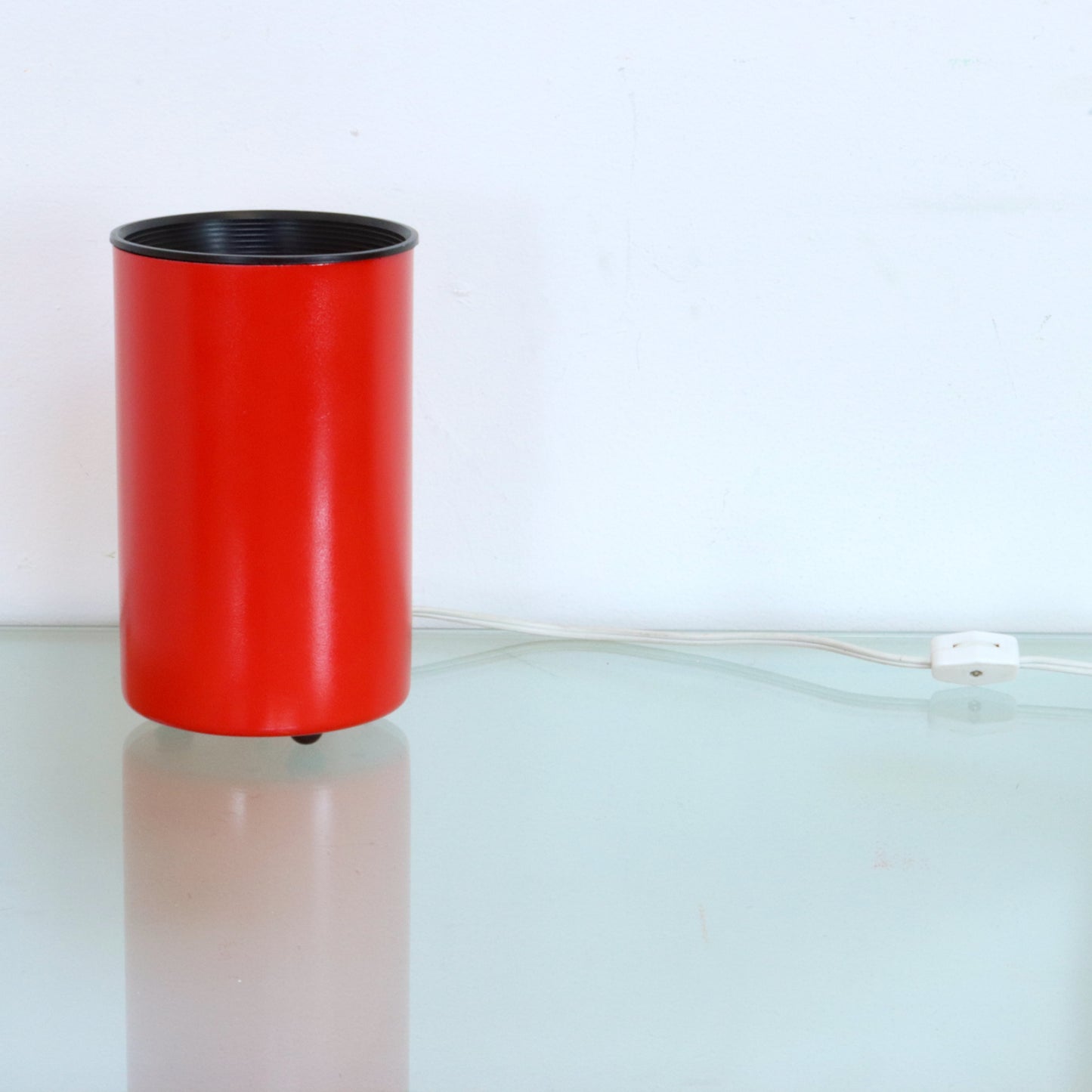 Bright Red Vintage Cylinder Lamp