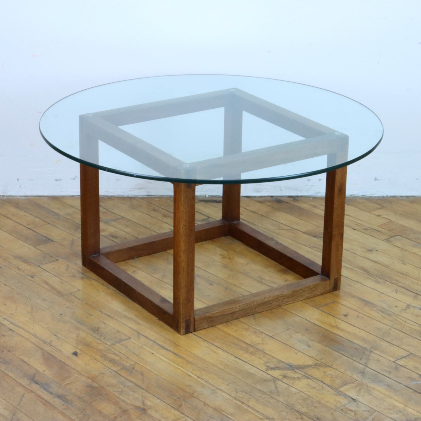 Vintage Walnut Cube Coffee Table