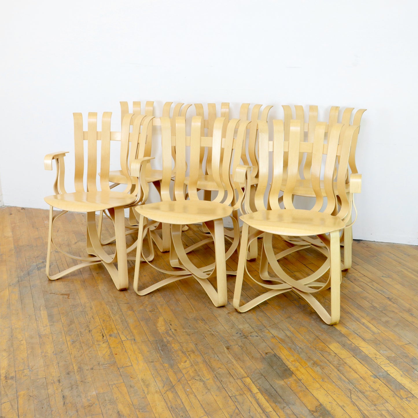 Set of 6 Frank Gehry Hat Trick Chairs