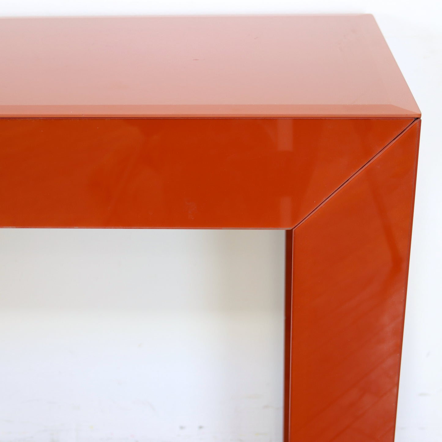 Vintage Orange Glass Console Table