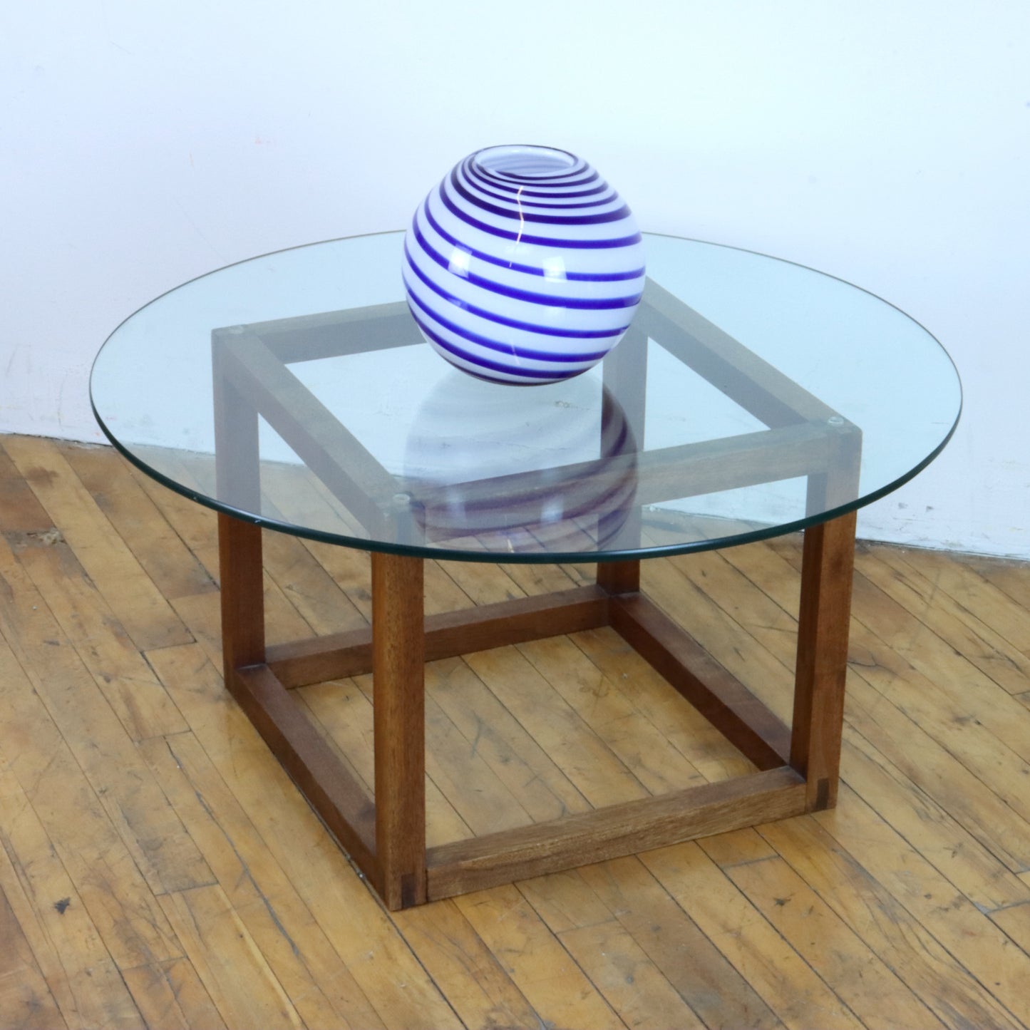 Vintage Walnut Cube Coffee Table