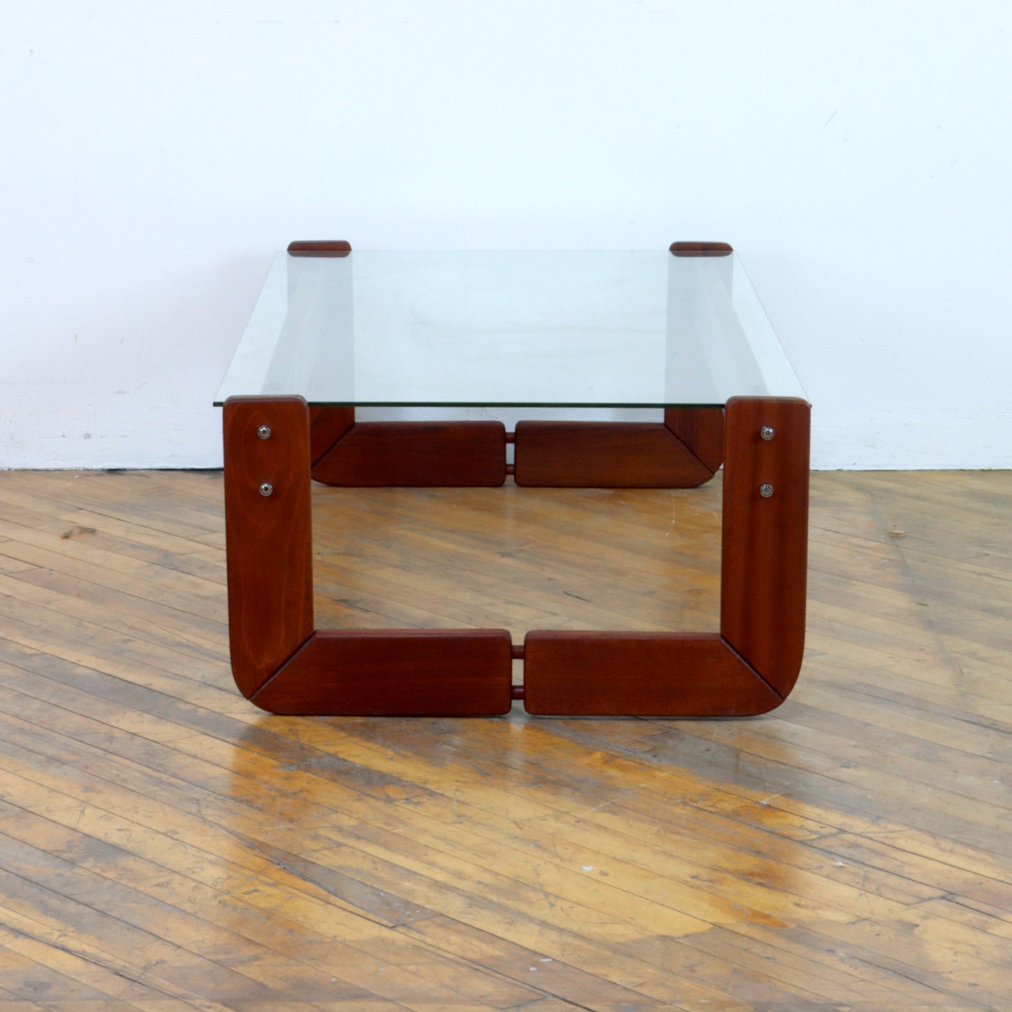 1970s Percival Lafer Rosewood and Glass Coffee Table