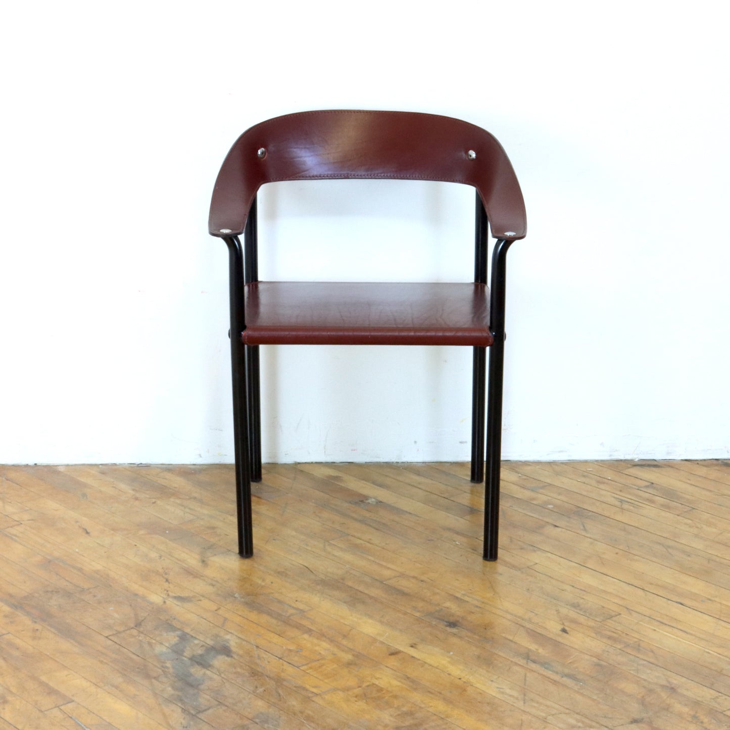 Vintage Postmodern Leather Sling Chair
