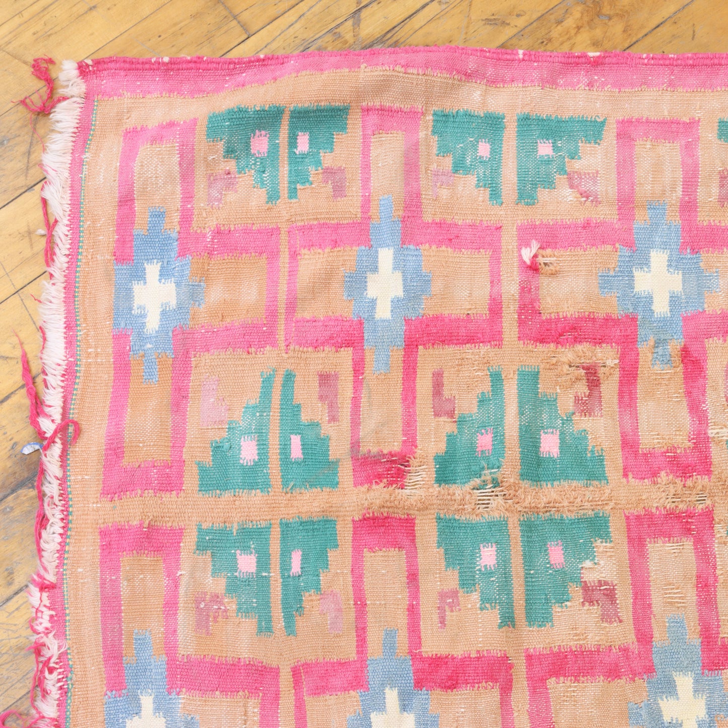 Large Vintage Flat Weave Rug