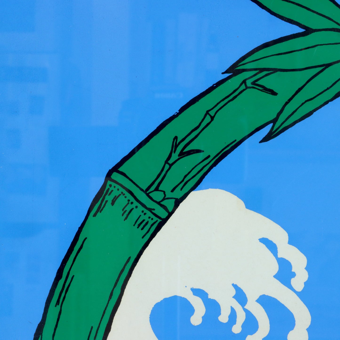 Vintage Green Bamboo Screenprint
