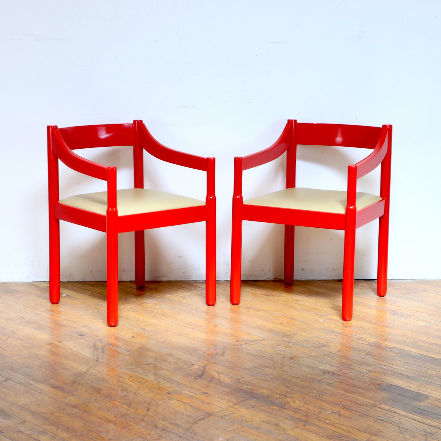 Pair of Vintage Red Carimate Style Chairs