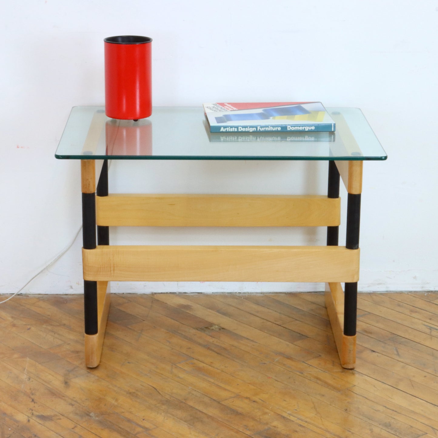 Bright Red Vintage Cylinder Lamp