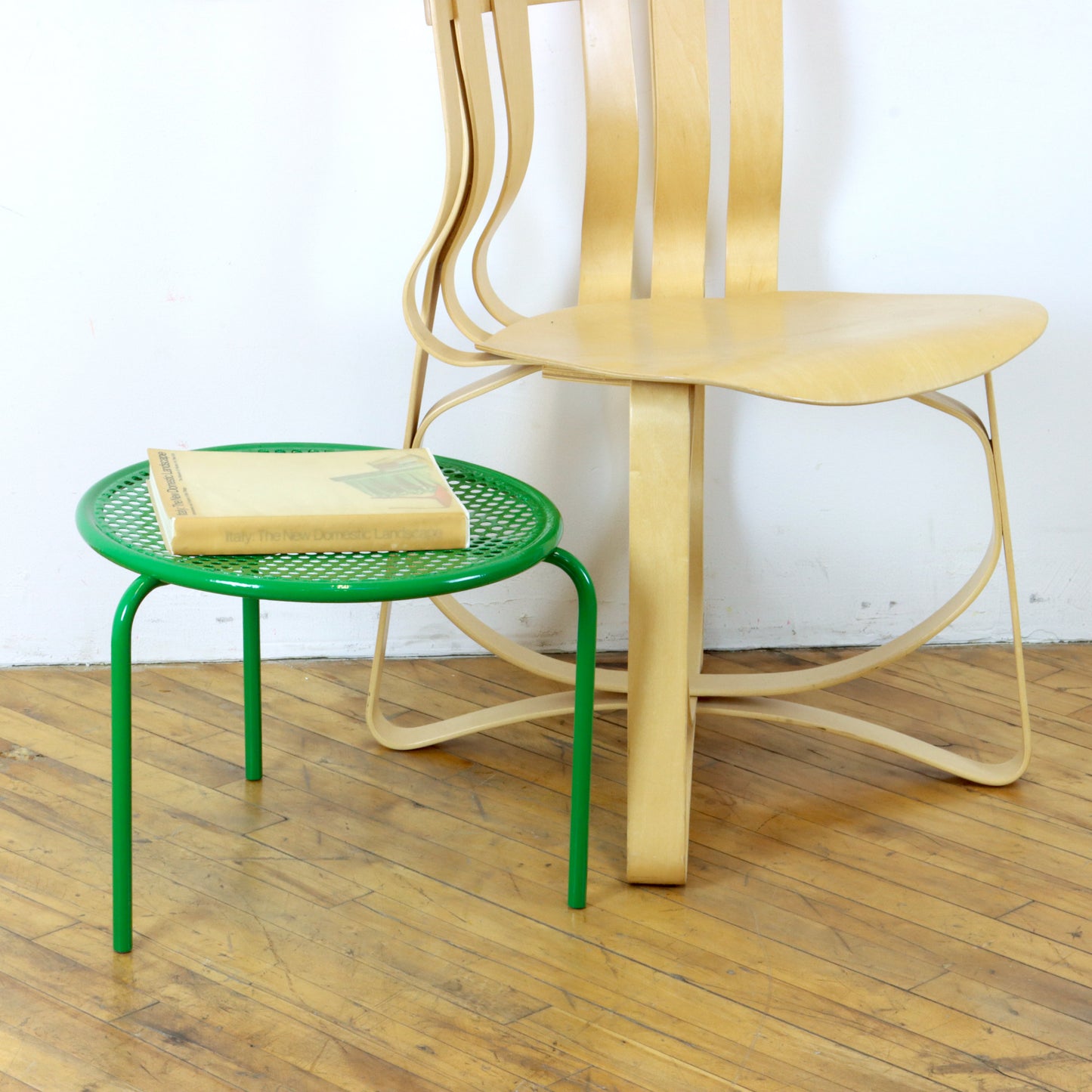 Vintage Italian Perforated Metal Side Table