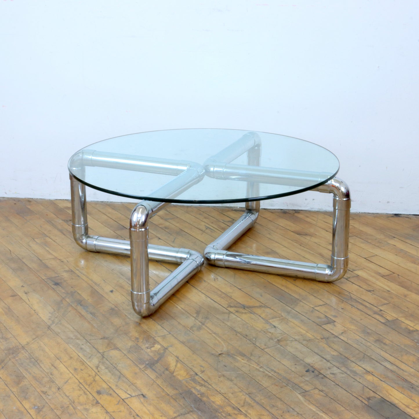 Postmodern Tubular Chrome Coffee Table