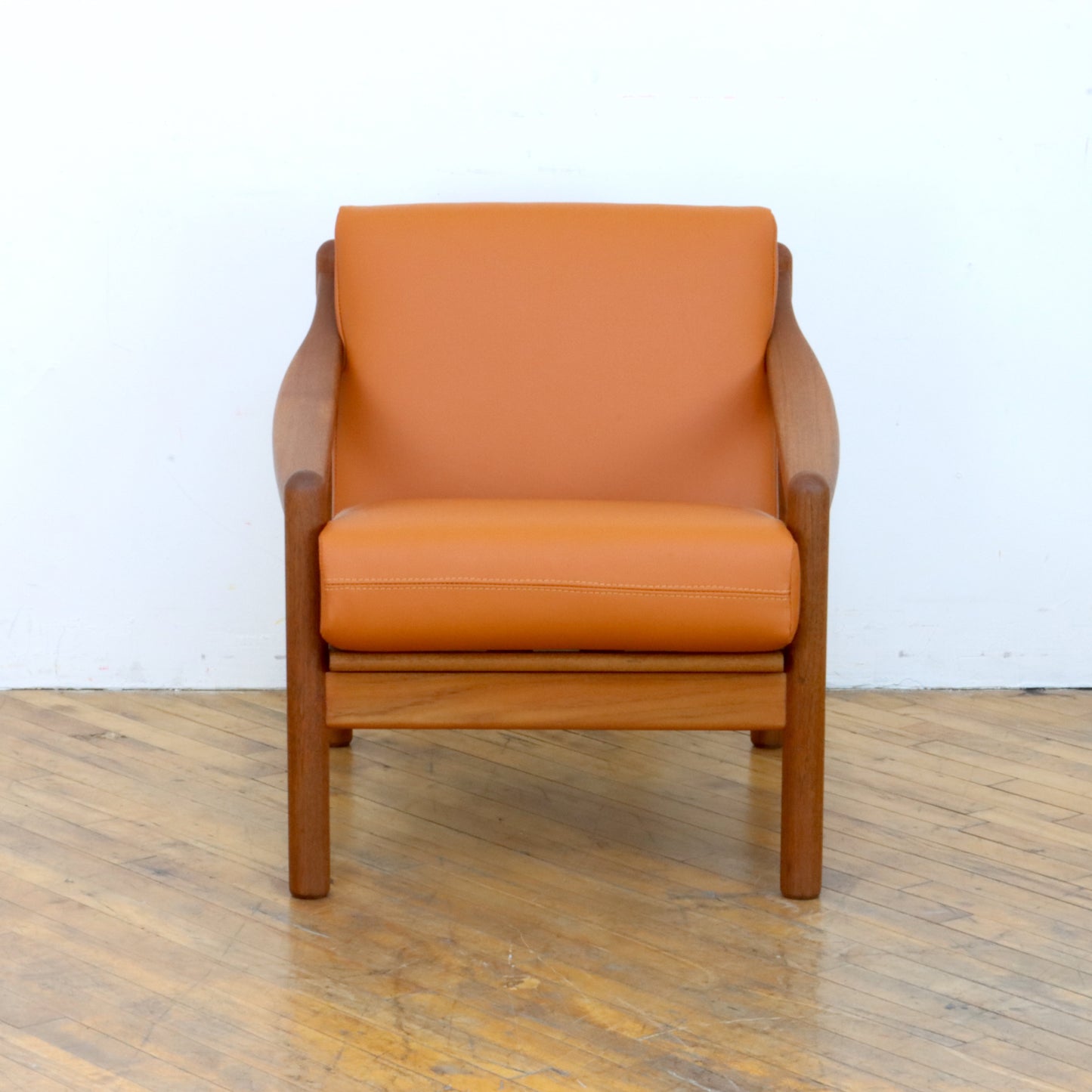 1970s Domino Møbler Teak and Leather Lounge Chair
