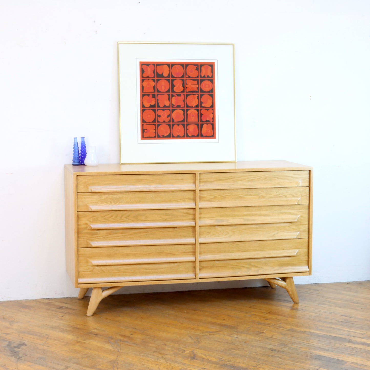 1950s Sculptural Oak Dresser by Jack Van Der Molen
