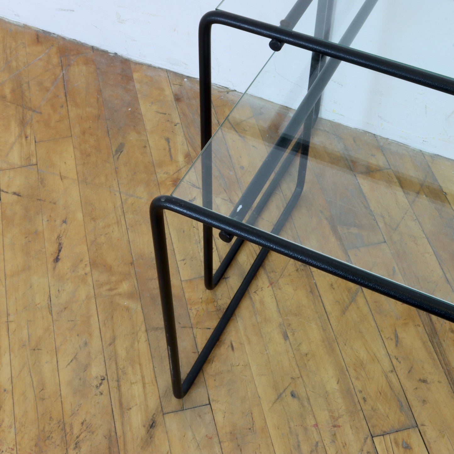 Pair of 1980s Wire Frame Nesting Tables After Max Sauze
