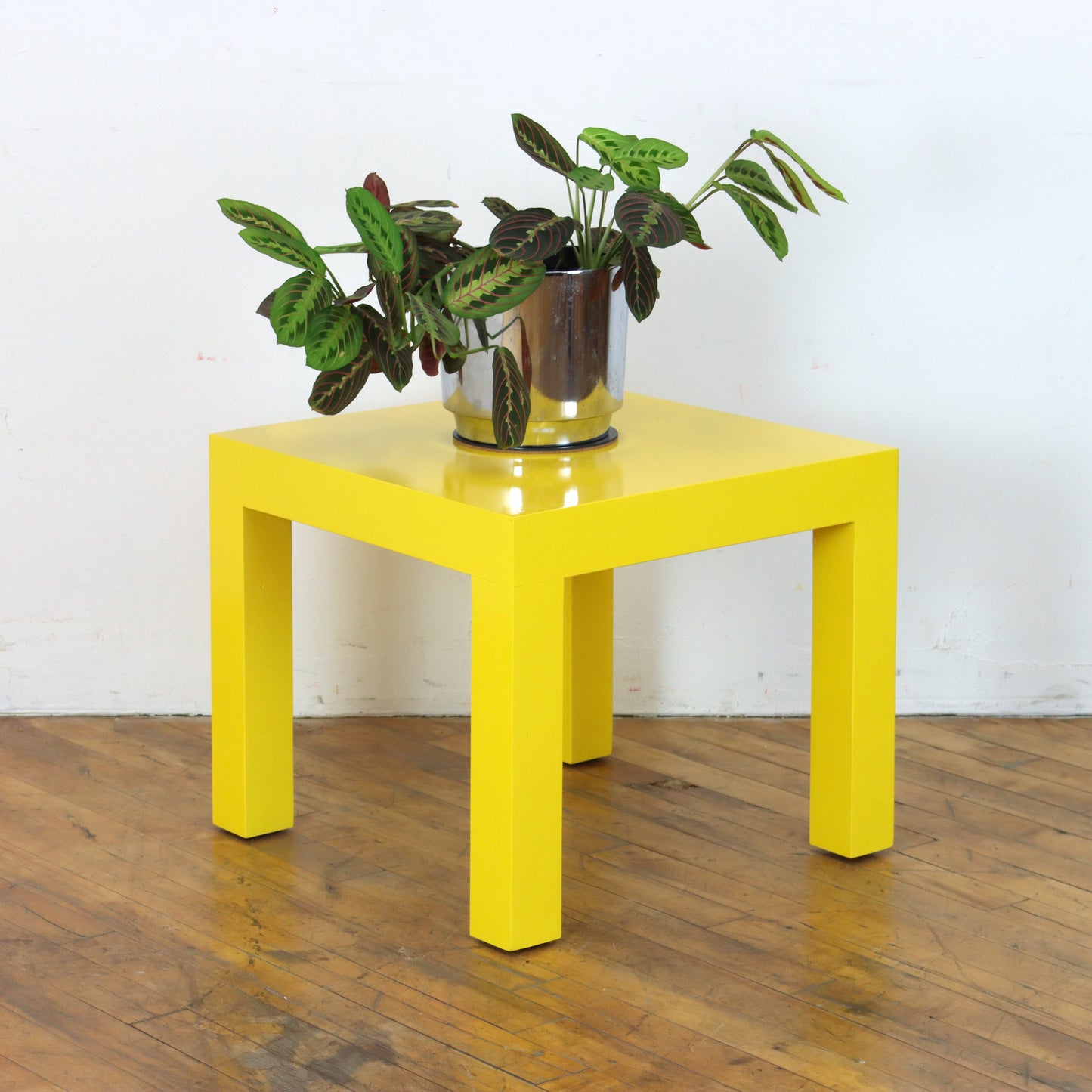 1970s Yellow Parsons Side Table