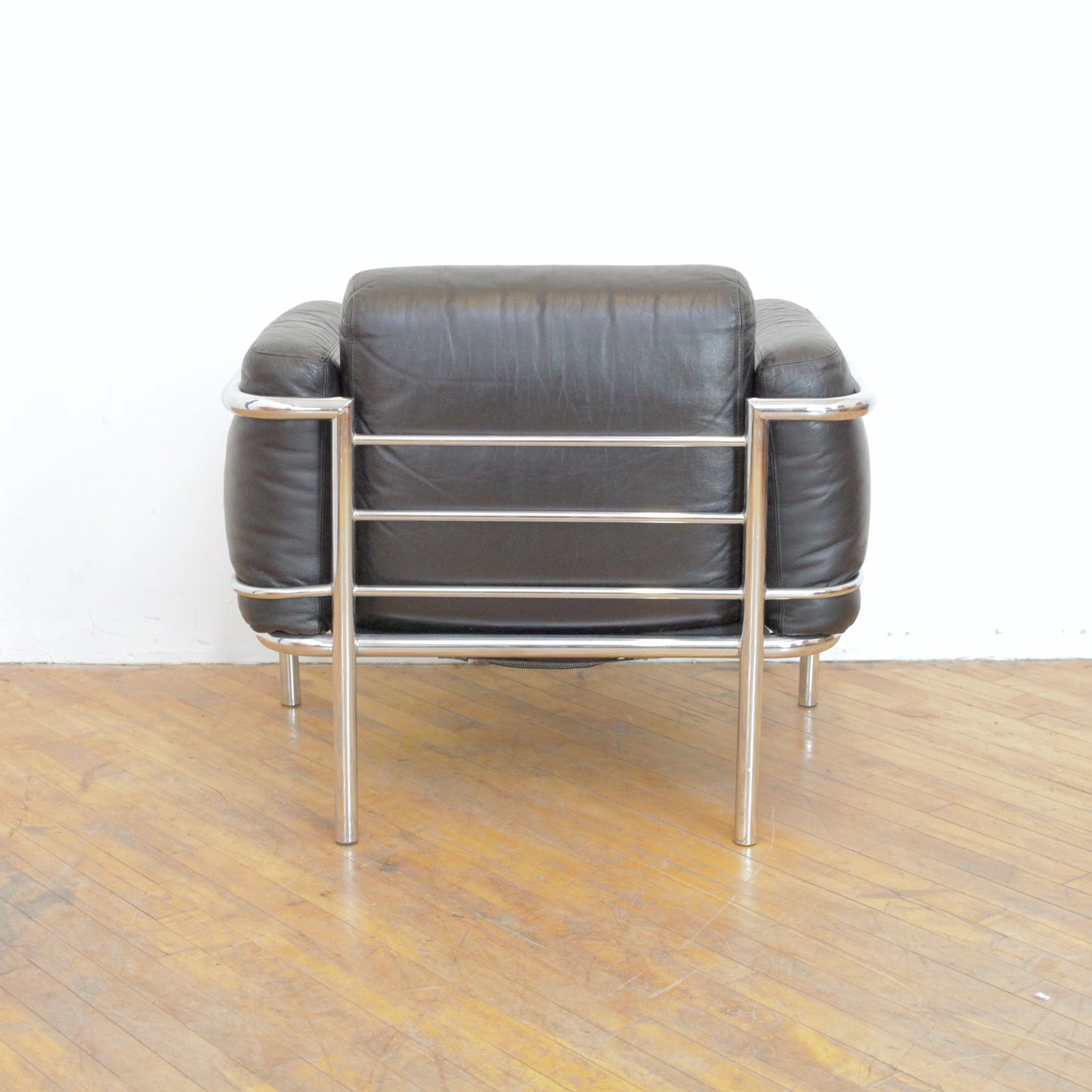 Vintage Italian Bauhaus Style Leather Lounge Chair