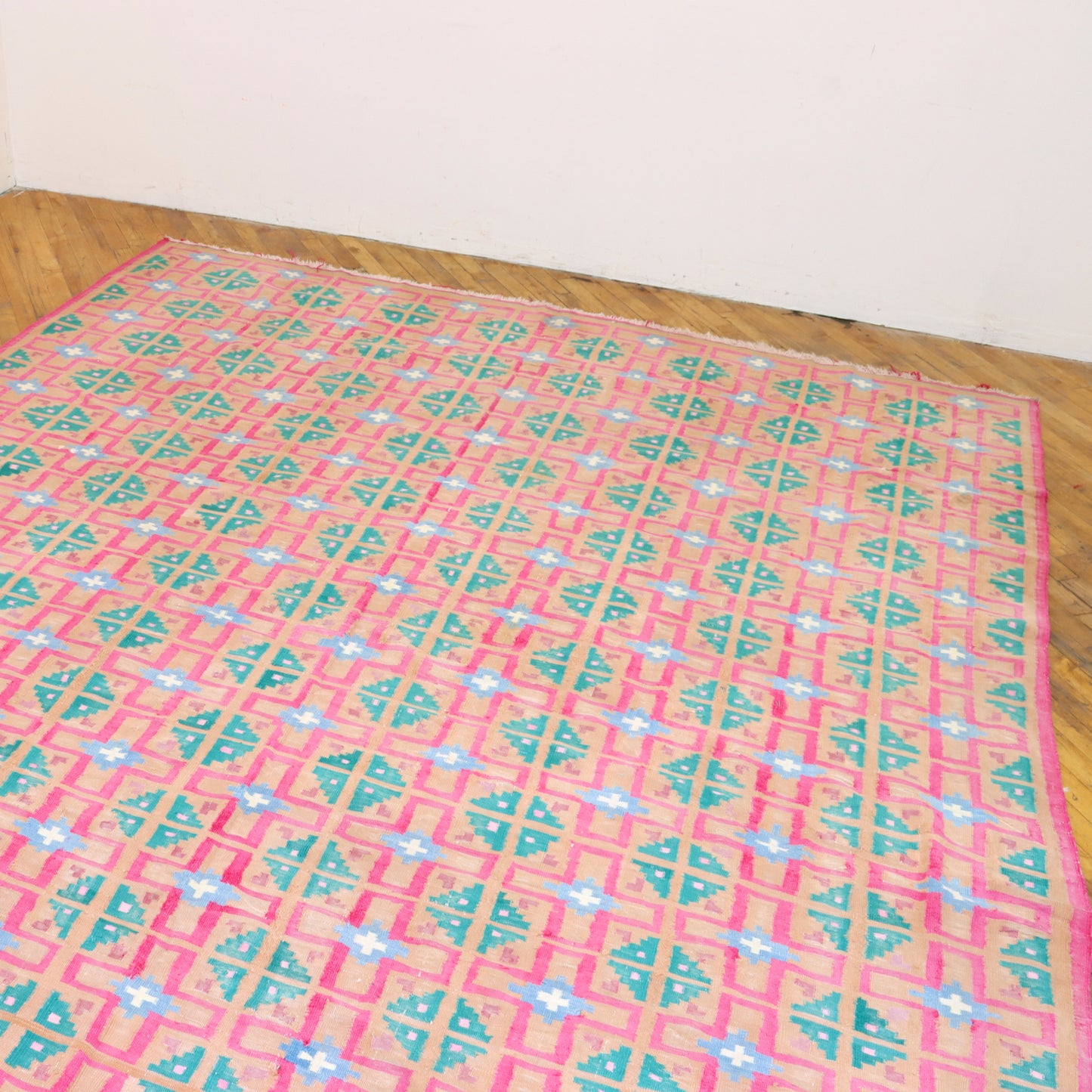 Large Vintage Flat Weave Rug