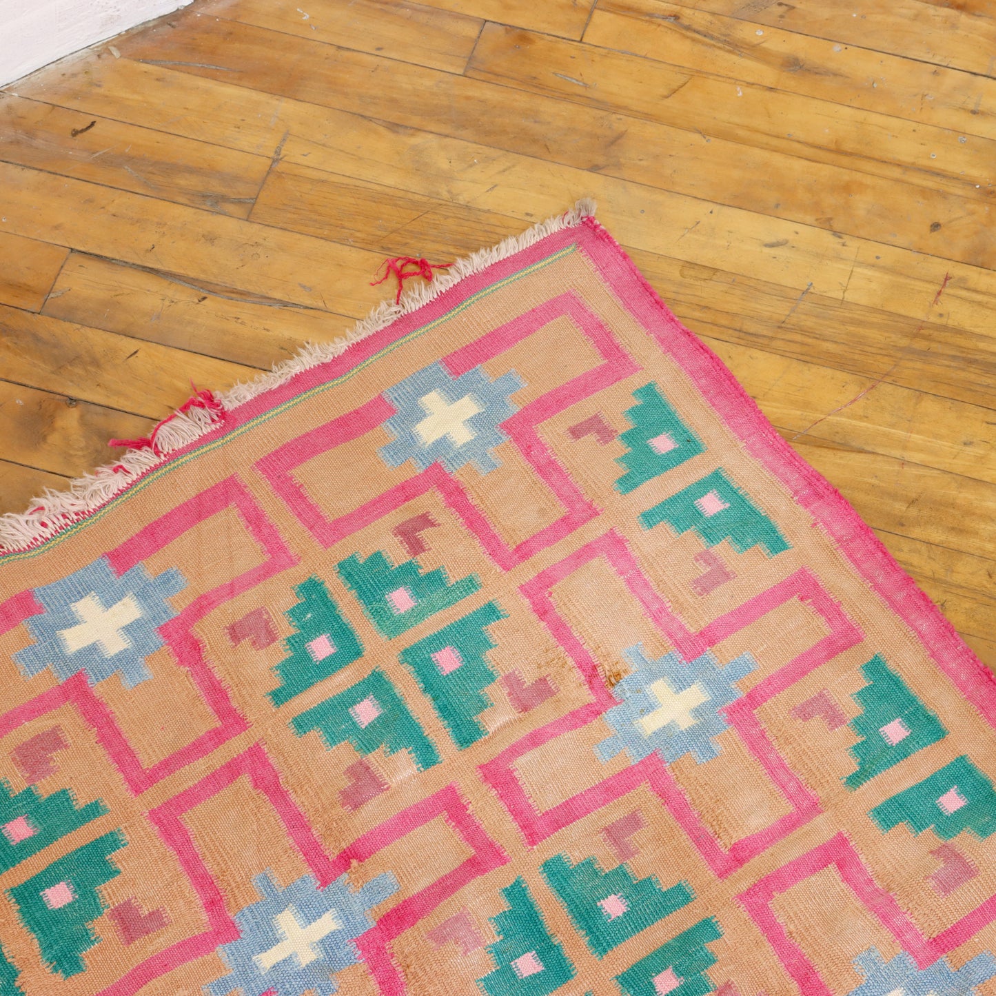 Large Vintage Flat Weave Rug