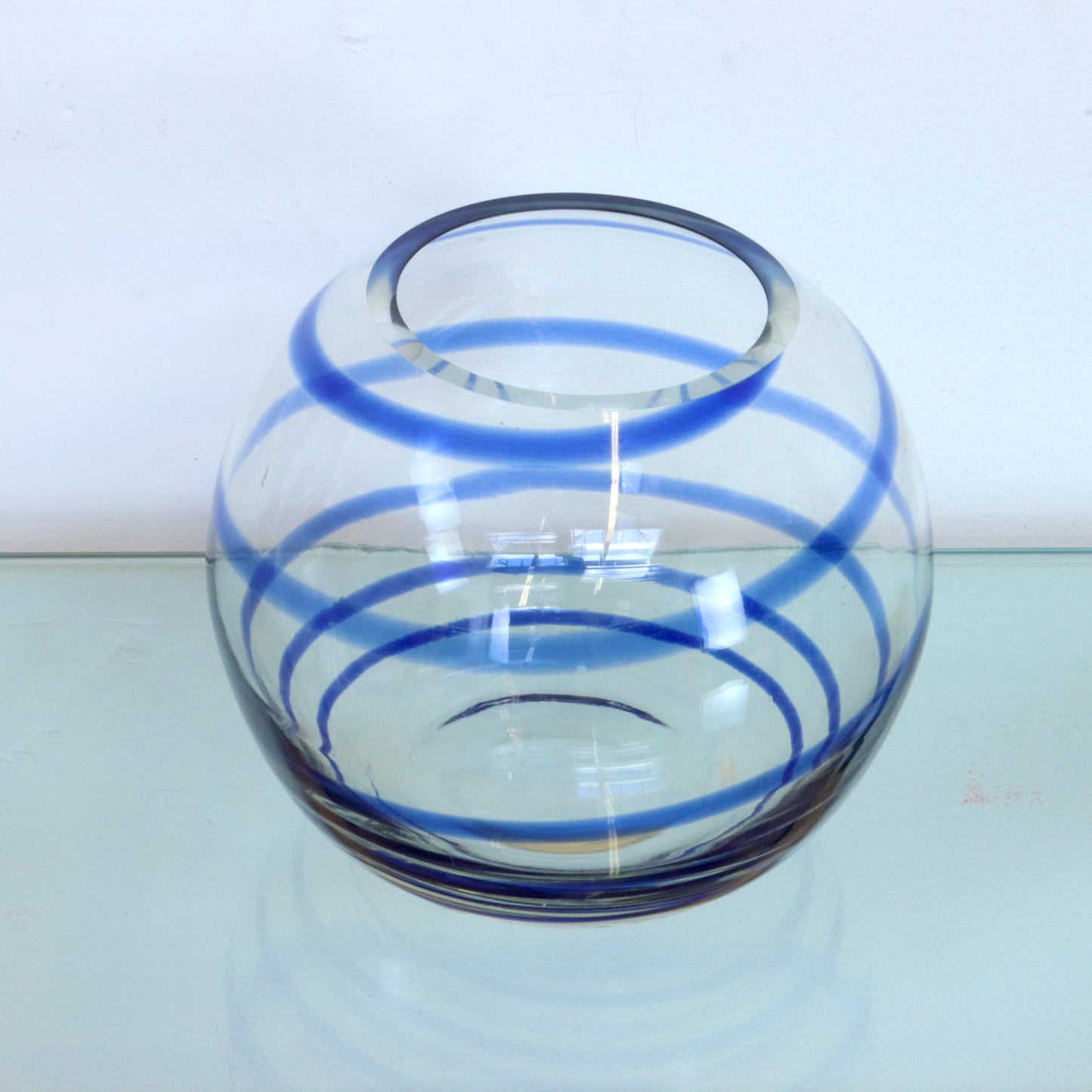 Blue Swirl Glass Vase