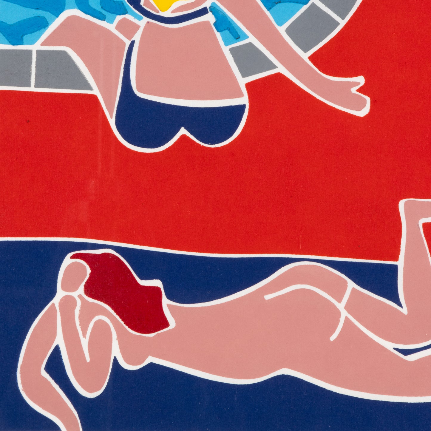 1979 Screen Print by Dan May "Nudes Near Pool"