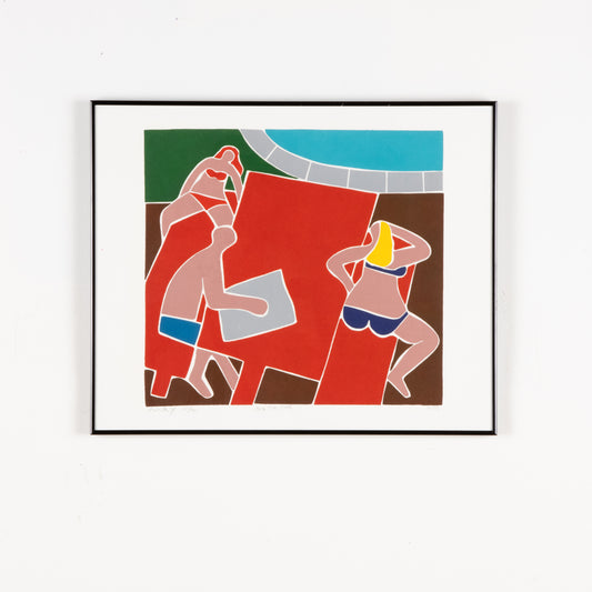 1979 Screen Print by Dan May "By the Pool"