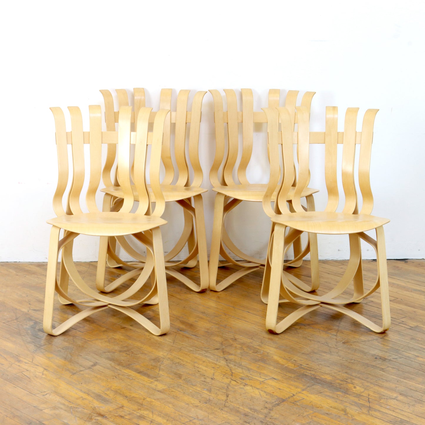 Set of 4 Frank Gehry Hat Trick Chairs